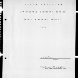 Annual Narrative Report of Home Demonstration Work, African American, Chatham County, NC, 1950