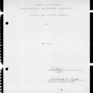 Annual Narrative Report of 4-H Work, African American, Chatham County, NC, 1950