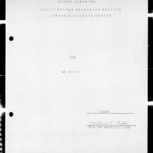 Annual Narrative Report of 4-H Work, African American, Chatham County, NC, 1953