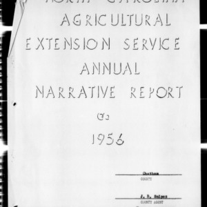 Annual Narrative Report of Extension Work, Chatham County, NC, 1956