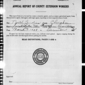 Annual Report of County Itinerant Home Demonstration Workers, Cherokee County, NC, 1928