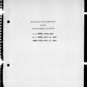Annual Narrative Report of Extension Work, Cherokee County, NC, 1946
