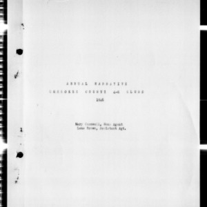 Annual Narrative Report of 4-H Clubs, Cherokee County, NC, 1946