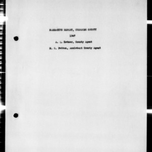 Annual Narrative Report of Extension Work, Cherokee County, 1947