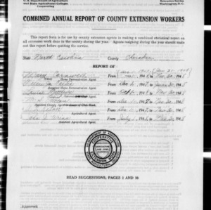 Combined Annual Report of County Extension Workers, Cherokee County, NC