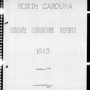 Annual Narrative Report of Extension Work, African American, Cherokee County, NC, 1948