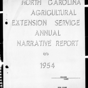 Annual Narrative Report of Home Demonstration Work of Cherokee County, NC