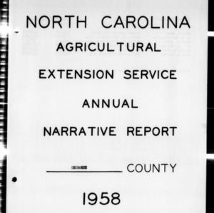 Annual Narrative Report of County Agents, Cherokee County, NC