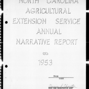 North Carolina Agricultural Extension Service Annual Narrative Report, Chowan County, NC