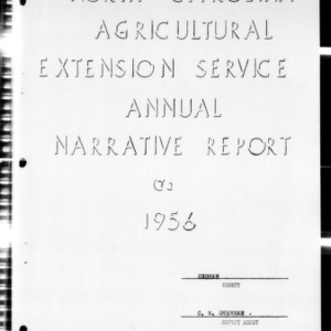 North Carolina Agricultural Extension Service Annual Narrative Report, Chowan County, NC