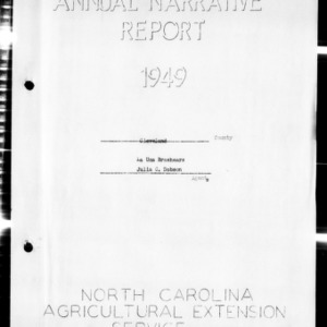 Annual Narrative Report of Home Demonstration Work, Cleveland County, NC, 1949