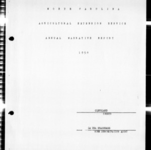 Annual Narrative Report of Home Demonstration Work, Cleveland County, NC, 1950