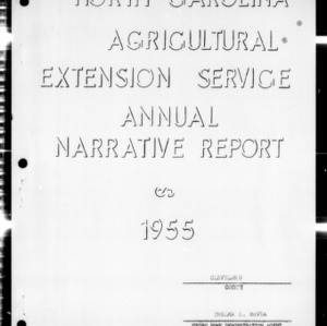 Annual Narrative Report of Home Demonstration Work of Cleveland County, NC