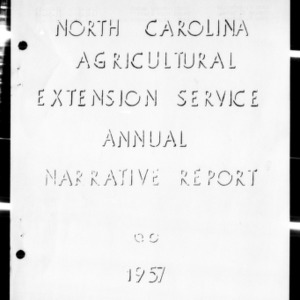 Annual Narrative Report of County Agents, Cleveland County, NC