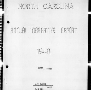 Annual Narrative Report of Extension Work, Craven County, NC, 1948