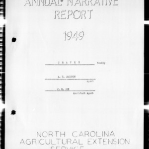 Annual Narrative Report of Extension Work, Craven County, NC, 1949