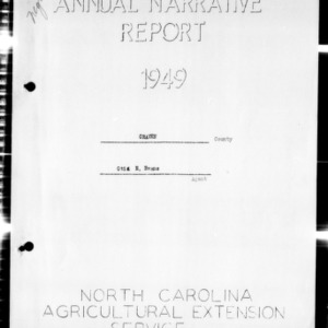 Annual Narrative Report of Extension Work, African American, Craven County, NC, 1949