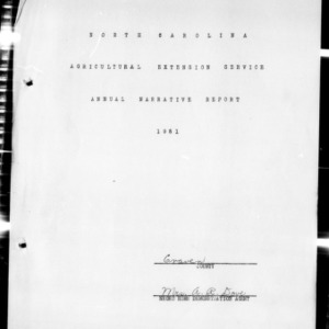 Annual Narrative Report of Home Demonstration and 4-H Club Work, African American, Craven County, NC, 1951