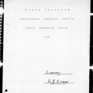 Annual Narrative Report Extension Work, African American, Craven County, NC, 1952