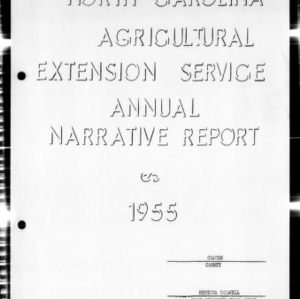 Combined Annual Narrative Report of Home Demonstration and 4-H Girls Club Work, Craven County, NC, 1955