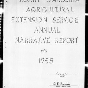 Annual Narrative Report Extension Work, African American, Craven County, NC, 1955