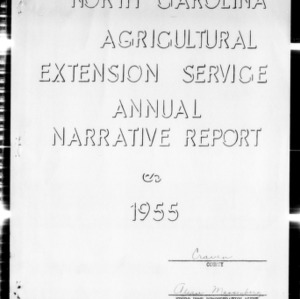 Annual Narrative Report Home Demonstration Work, African American, Craven County, NC, 1955
