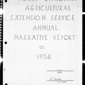 Annual Narrative Report of Extension Work, Craven County, NC, 1956
