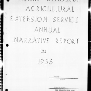 Annual Narrative Report of Home Demonstration Work, Craven County, NC, 1956