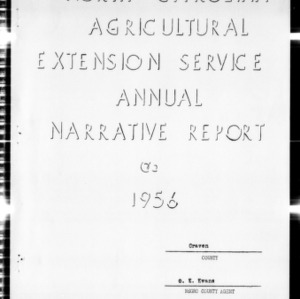 Annual Narrative Report Extension Work, African American, Craven County, NC, 1956