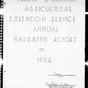 Annual Narrative Report Home Demonstration Work, African American, Craven County, NC, 1956