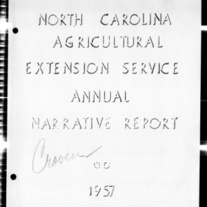 Annual Narrative Report of Extension Work, Craven County, NC, 1957