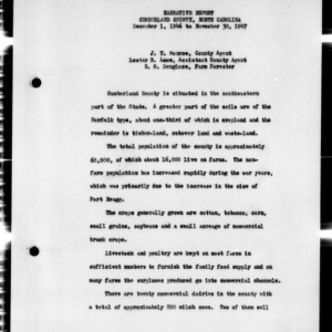 Annual Narrative Report of Extension Work, Cumberland County, NC, 1947