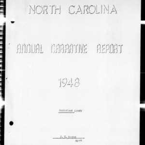 Annual Narrative Report of Extension Work, Cumberland County, NC, 1948