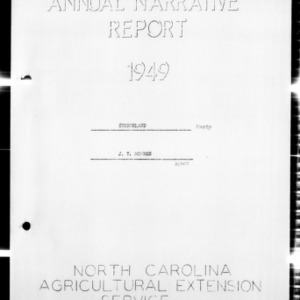 Annual Narrative Report of Extension Work, Cumberland County, NC, 1949