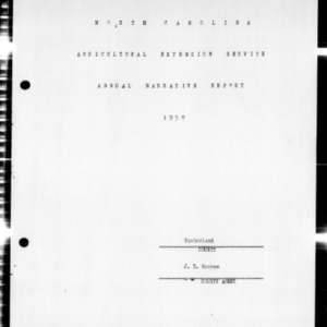 Annual Narrative Report of Extension Work, Cumberland County, NC, 1950
