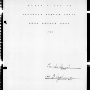 Annual Narrative Report of Extension Work, African American, Cumberland County, NC, 1950
