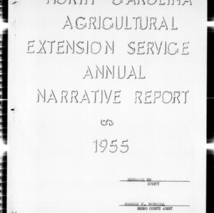 Annual Narrative Report of Extension Work, African American, Cumberland County, NC, 1955