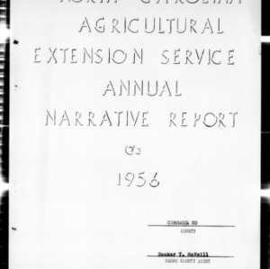 Annual Narrative Report of Extension Work, African American, Cumberland County, NC, 1956