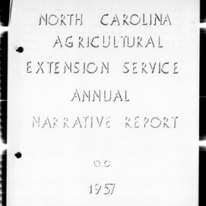 Annual Narrative Report of Extension Work, Cumberland County, NC, 1957