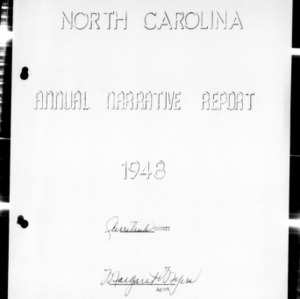 Annual Narrative Report of Home Demonstration Work, Currituck County, NC, 1948