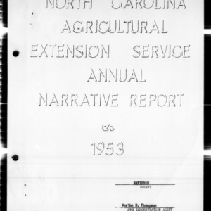 North Carolina Agricultural Extension Service Annual Narrative Report, Davidson County, NC