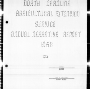 North Carolina Agricultural Extension Service Annual Narrative Report, Davie County, NC