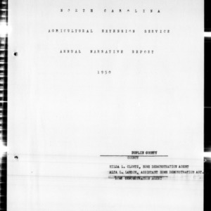Annual Narrative Report of Home Demonstration Work and 4-H Club Work, Duplin County, NC, 1950
