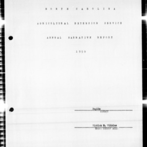Annual Narrative Report of Extension Work, African American, Duplin County, NC, 1950