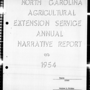 Annual Narrative Report of Extension Work, African American, Duplin County, NC, 1954