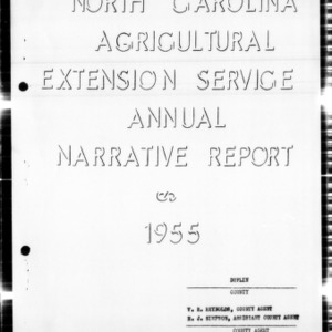 Annual Narrative Report of Extension Work, Duplin County, NC, 1955