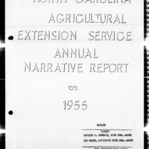Annual Narrative Report of Home Demonstration Clubs and 4-H Clubs, Duplin County, NC, 1955