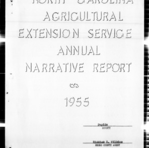 Annual Narrative Report of Extension Work, African American, Duplin County, NC, 1955