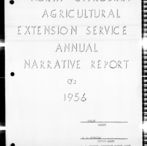 Annual Narrative Report of Extension Work, Duplin County, NC, 1956