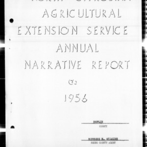Annual Narrative Report of Extension Work, African American, Duplin County, NC, 1956
